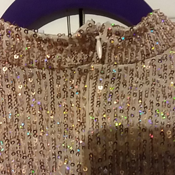 Fashion Nova Gold Sparkle Romper SZ Large - Picture 5 of 6